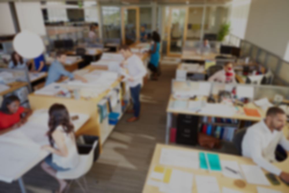 out of focus view of office